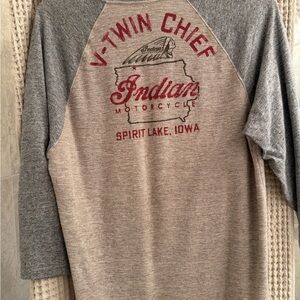 Lucky Brand Gray and Tan Long Sleeve Tee